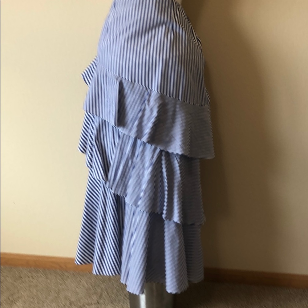 Striped Blue Ruffle Skirt